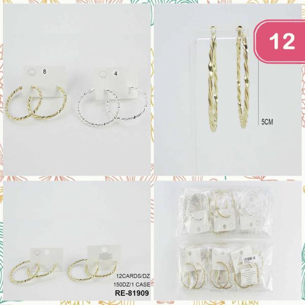 TEXTURED HOOP EARRING (12 UNITS)