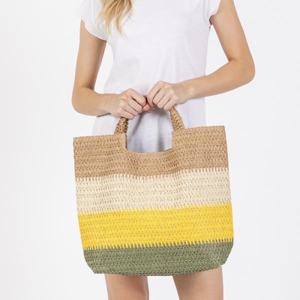 MULTI COLOR STRIPE TOTE BAG