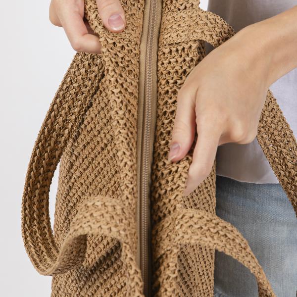 SOLID CROCHET STRAW BAG