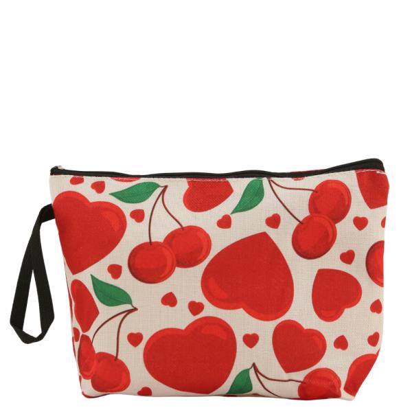 HEART CHERRY PATTERN POUCH