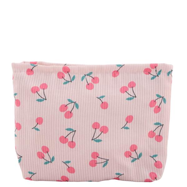 CHERRY PATTERN LINED POUCH