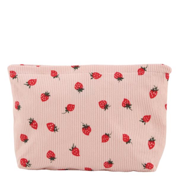 STRAWBERRY PATTERN LINED POUCH