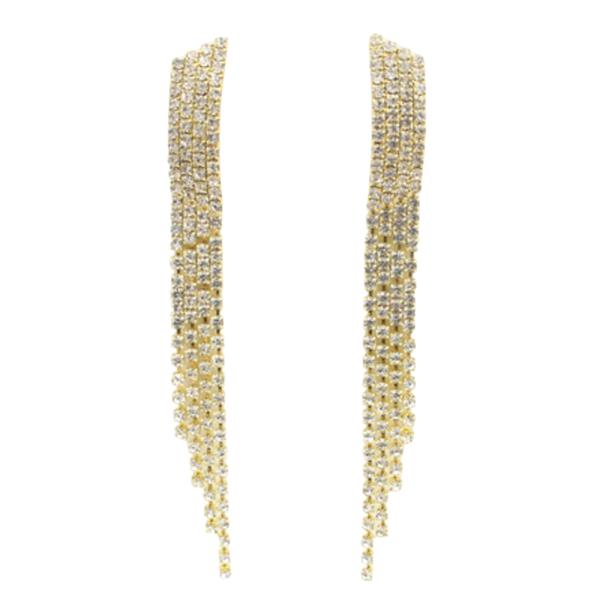 FRINGE RHINESTONE DROP EARRING