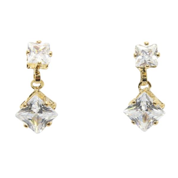 CZ RHINESTONE DANGLE EARRING