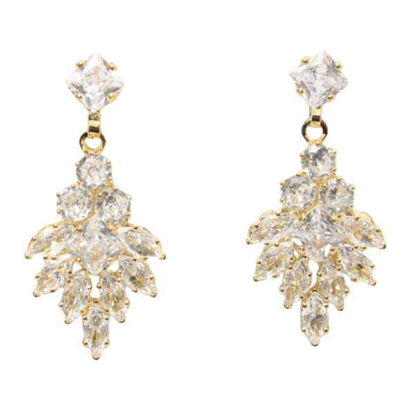 TEARDROP CZ RHINESTONE DANGLE EARRING