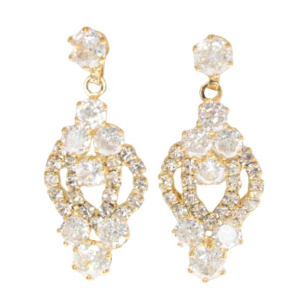 CZ RHINESTONE DANGLE EARRING