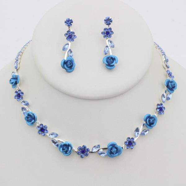 FLOWER NECKLACE EARRING SET