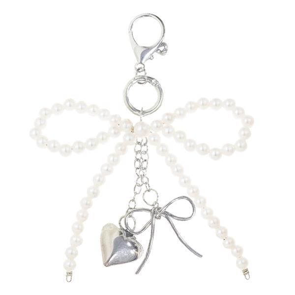 BOW HEART BAG CHARM KEYCHAIN