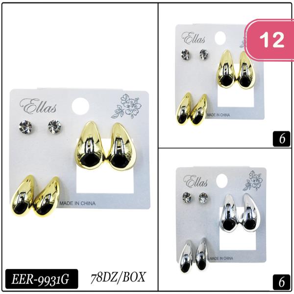 ASSORTED STUD EARRING SET (12 UNITS)