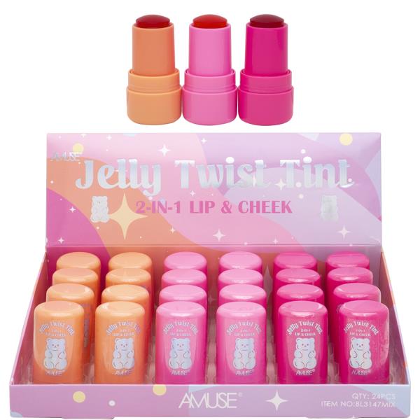 AMUSE JELLY TWIST TINT 2IN1 LIP AND CHEEK (24 UNITS)