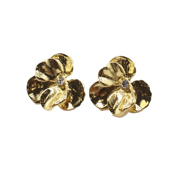 METAL FLOWER POST EARRING