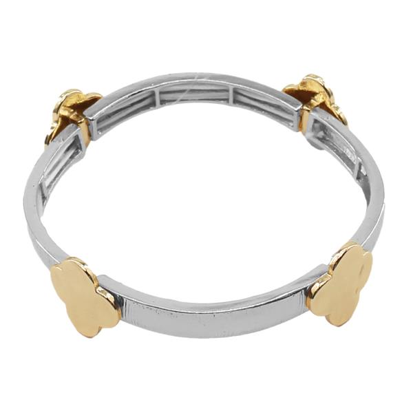 CLOVER TWO TONE STRETCH BRACELET