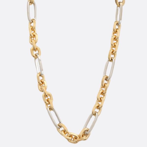 SODAJO CIRCLE OVAL TWO TONE GOLD DIPPED NECKLACE