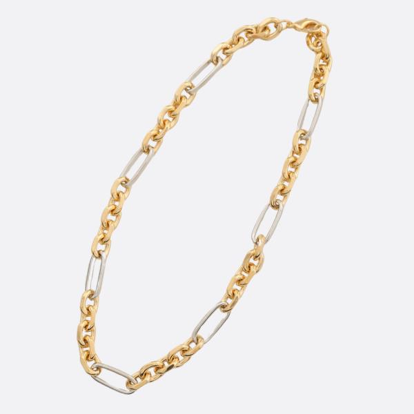 SODAJO CIRCLE OVAL TWO TONE GOLD DIPPED NECKLACE