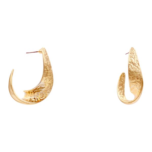 TEXTURED LOOP METAL EARRING