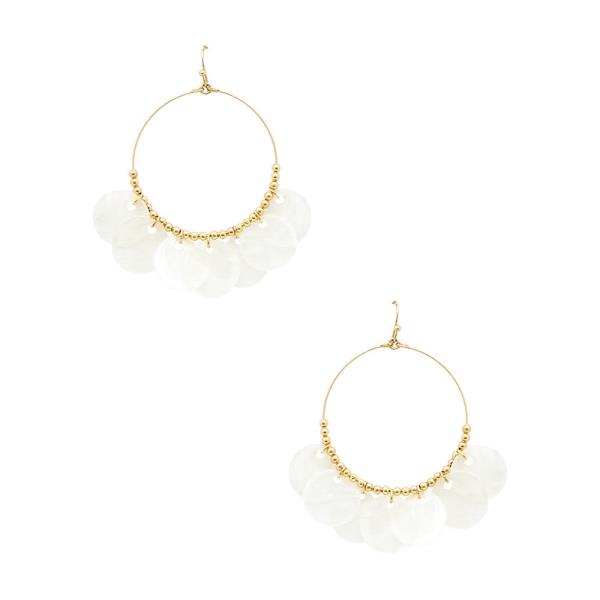 PEARL COIN HOOP DANGLE EARRING