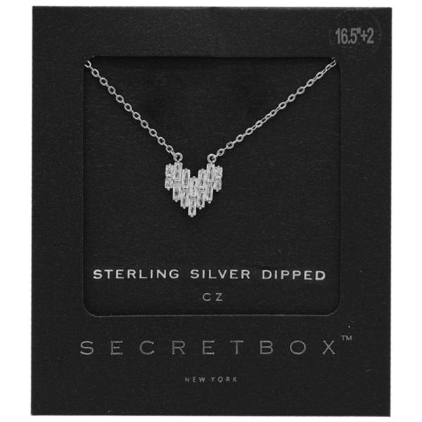 SECRET BOX 14K GOLD DIPPED HEART SHAPED CZ NECKLACE