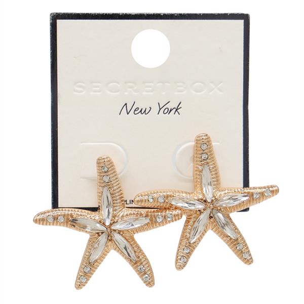 SECRET BOX STARFISH RHINESTONE EARRING