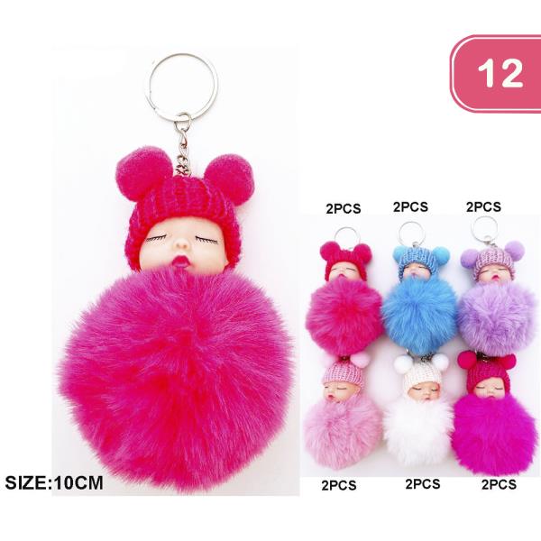 BABY POM POM KEYCHAIN (12 UNITS)