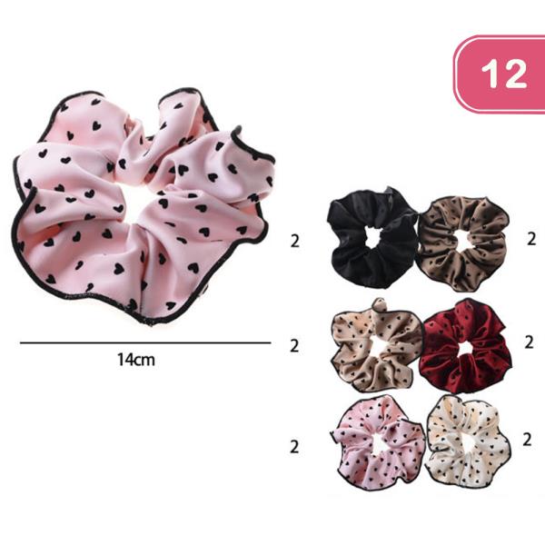 POLKA DOT SCRUNCHIES HAIR TIE (12 UNITS)