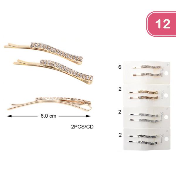 RHINESTONE HAIR PIN SET (12 UNITS)