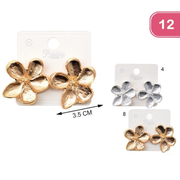 METAL FLOWER EARRING (12 UNITS)