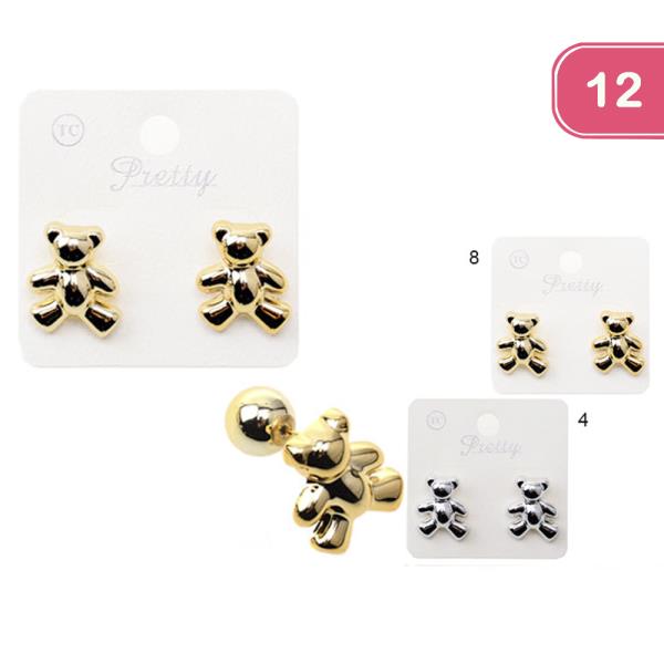 METAL BEAR EARRING (12 UNITS)