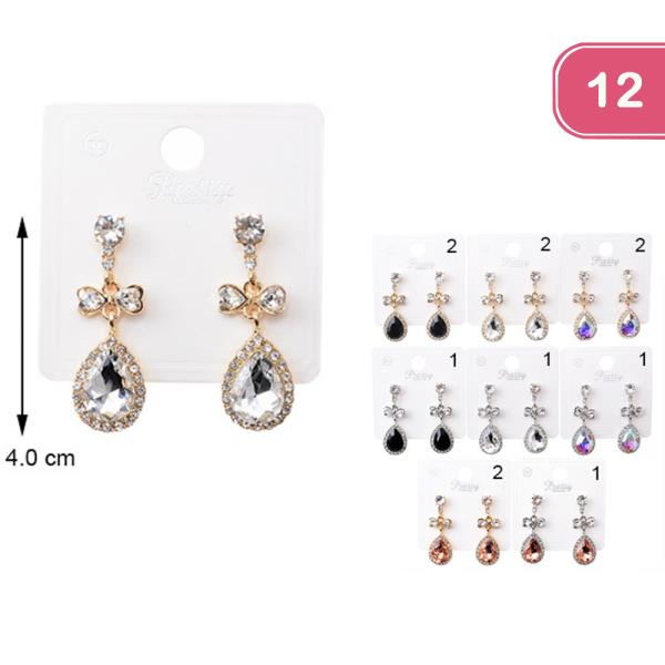 RHINESTONE DROP EARRING (12 UNITS)