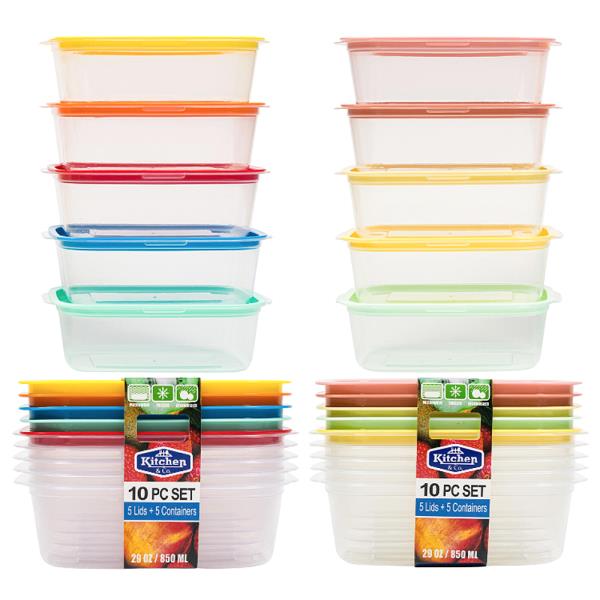 10PC FOOD STORAGE SET W LID