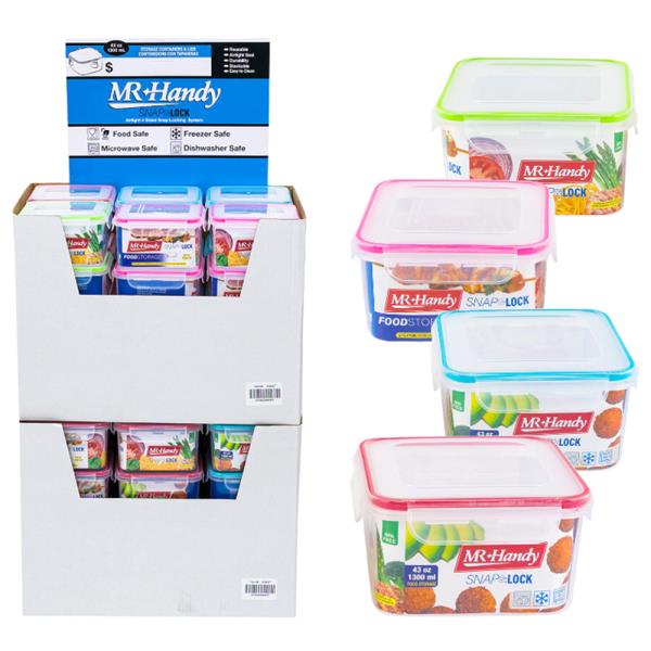 SQUARE FOOD CONTAINER WITH LID 43OZ