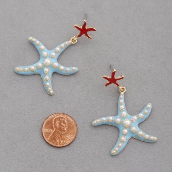 STARFISH METAL DANGLE EARRING