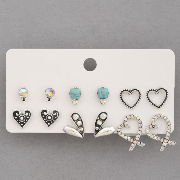 HEART SHAPE ASSORTED EARRING SET