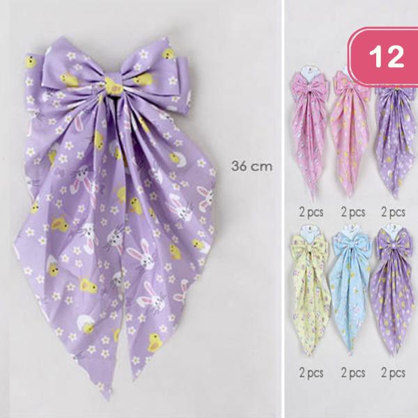 RABBIT HAIR BOW PIN (12 UNITS)