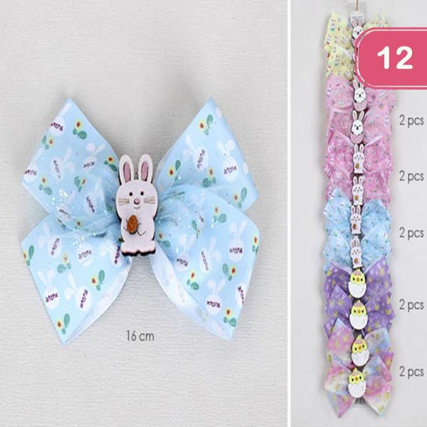 RABBIT HAIR BOW PIN (12 UNITS)