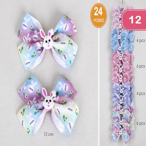 RABBIT HAIR BOW PIN (12 UNITS)