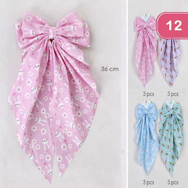 RABBIT HAIR BOW PIN (12 UNITS)