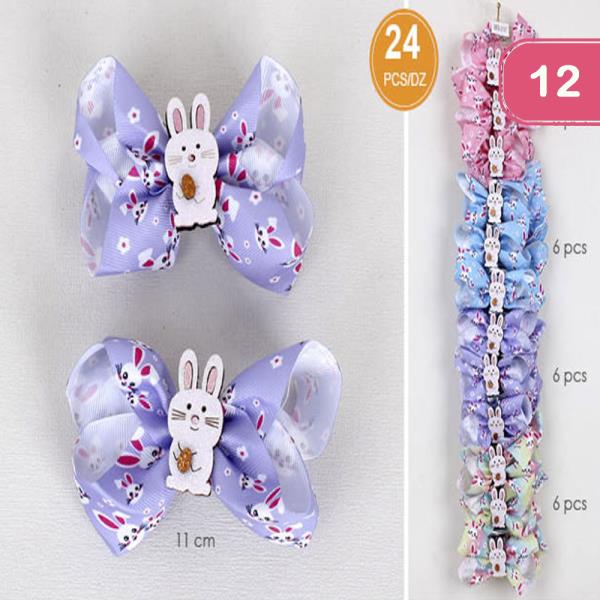 RABBIT HAIR BOW PIN (24 UNITS)