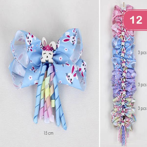 RABBIT HAIR BOW PIN (12 UNITS)