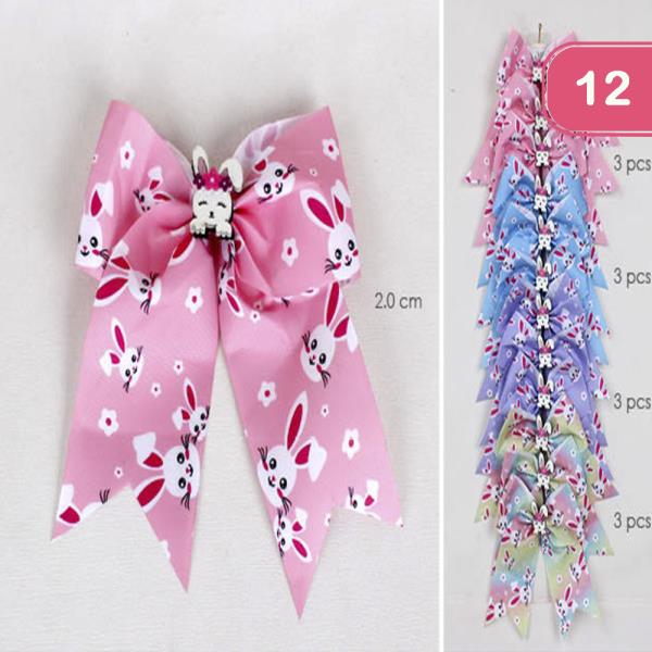 RABBIT HAIR BOW PIN (12 UNITS)