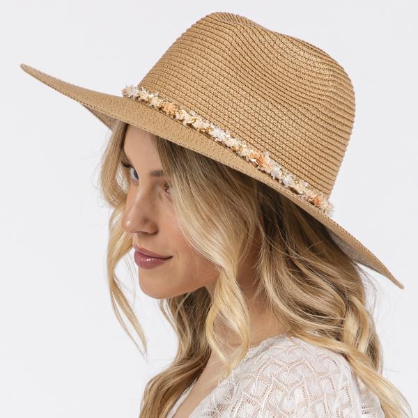 CONFETTI BRAIDED CHAIN BAND STRAW HAT