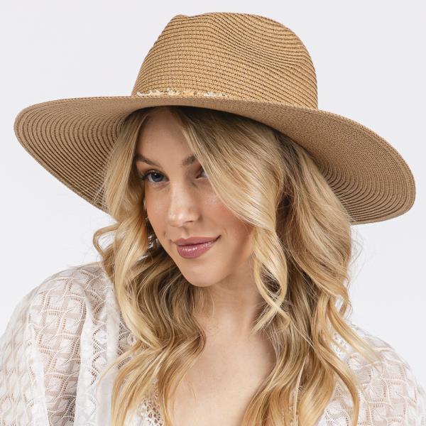 CONFETTI BRAIDED CHAIN BAND STRAW HAT