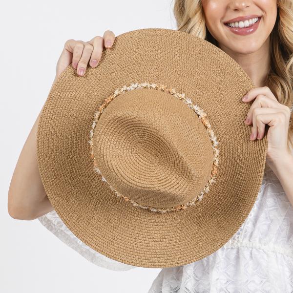 CONFETTI BRAIDED CHAIN BAND STRAW HAT