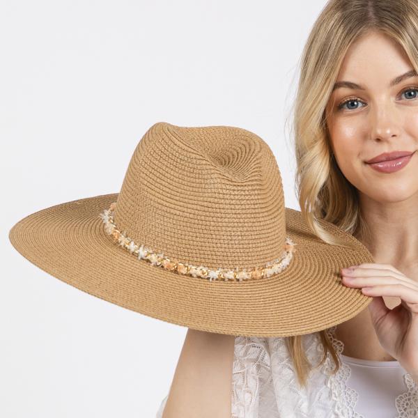 CONFETTI BRAIDED CHAIN BAND STRAW HAT