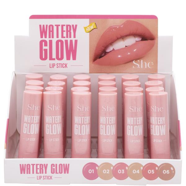 SHE MAKEUP WATERY GLOW LIPSTICK (24 UNITS)