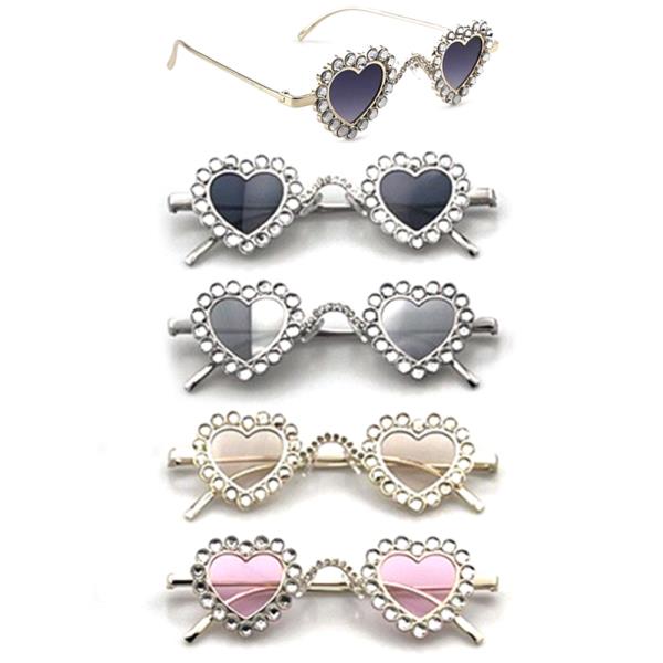 RHINESTONE HEARTS SUNGLASSES 1DZ