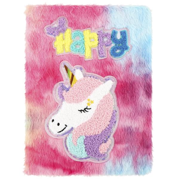 FAUX FUR UNICORN HAPPY NOTEBOOK