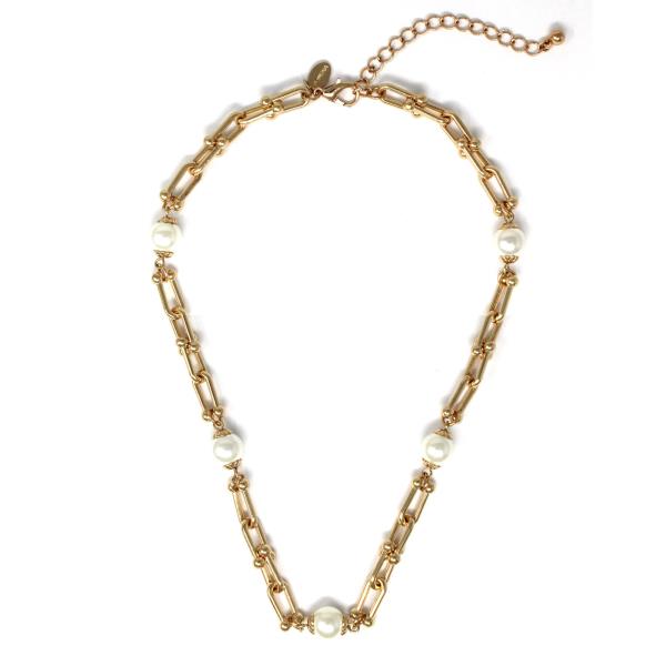 PEARL BEADS U CHAIN NECKLACE