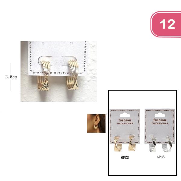 METAL TWIST HOOP EARRING (12 UNITS)