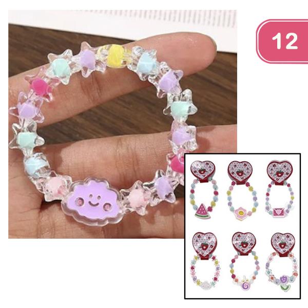 BEAD STERTCH BRACELET SET (12 UNITS)