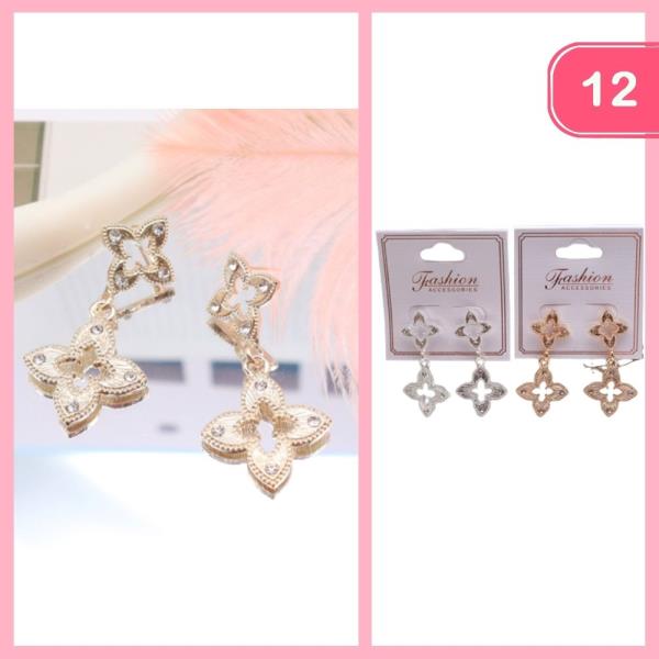 DANGLE RHINESTONE EARRING (12 UNITS)